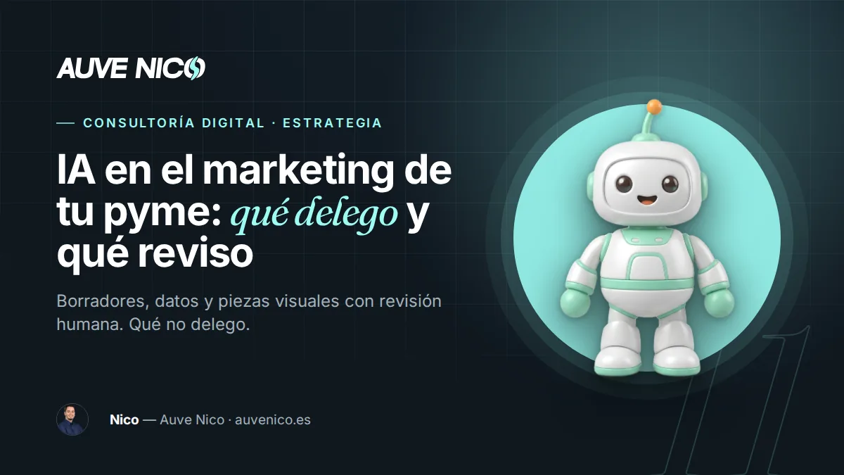 IA en el marketing de tu pyme: qué delego y qué reviso