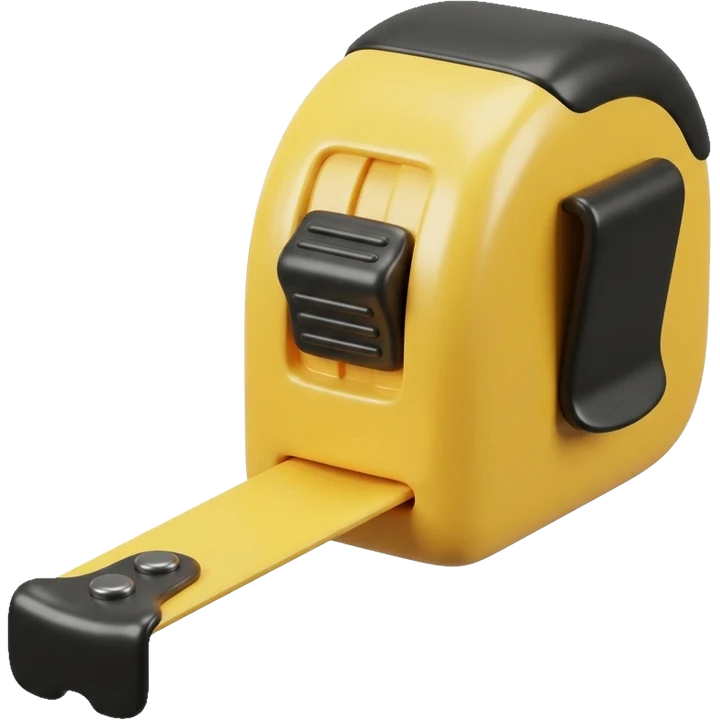 Cinta métrica amarilla, icono 3D