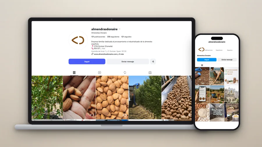 Instagram de Almendras Donaire en móvil — Auve Nico