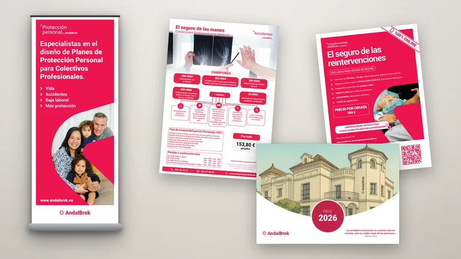 Flyers, calendario y anuncios diseñados para AndalBrok — Auve Nico