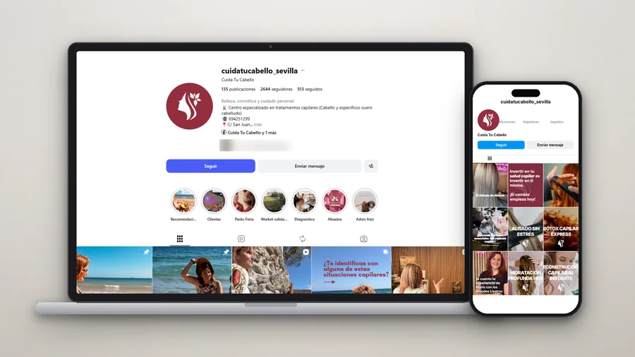 Instagram y TikTok de Cuida Tu Cabello en móvil — Auve Nico