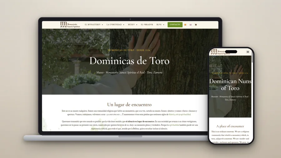 Web del Monasterio Sancti Spíritus en portátil, tablet y móvil — Auve Nico